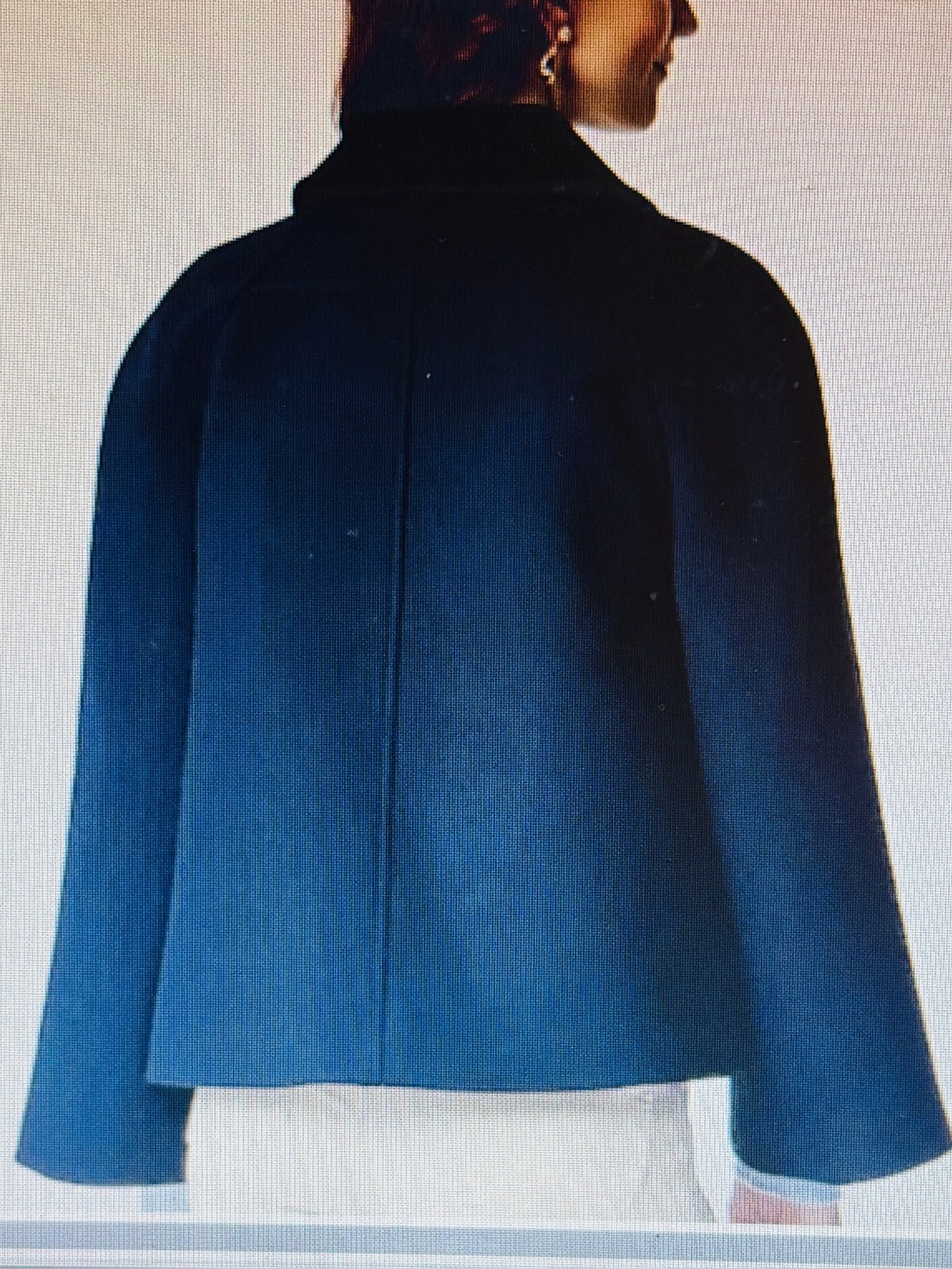PREPPY J CREW CROPPED SWING COAT NAVY - NWT